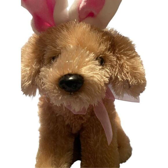 Dan Dee Kids Puppy Dog Plush with Bunny Ears Stuffed Animal Toy Brown Small - Picture 2 of 9